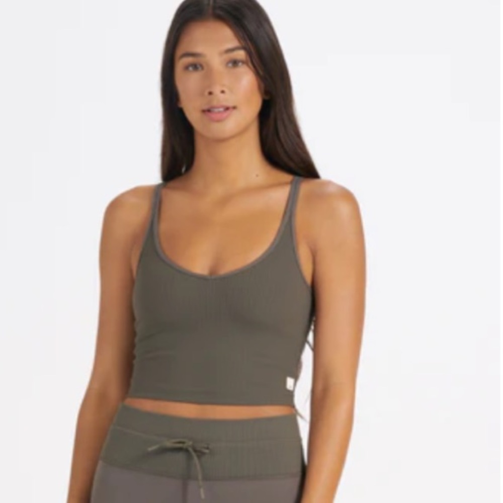 Vuori Rib Crop Tank - Oregano - Size Small